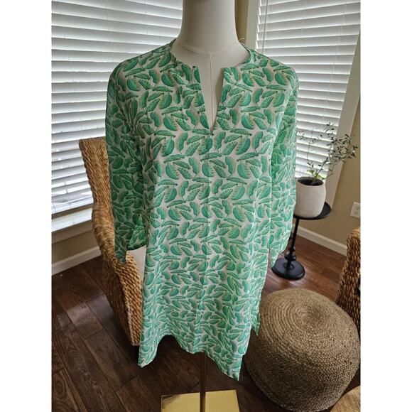 Charleston Shoe Company Tropical Palm Print Tunic Swim Coverup Size L NWT - Picture 1 of 9